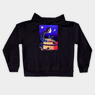 "A woman ghost appeared from a well" by Katsushika Hokusai (1760 - 1849) TECHNICOLOR REMASTERED Kids Hoodie